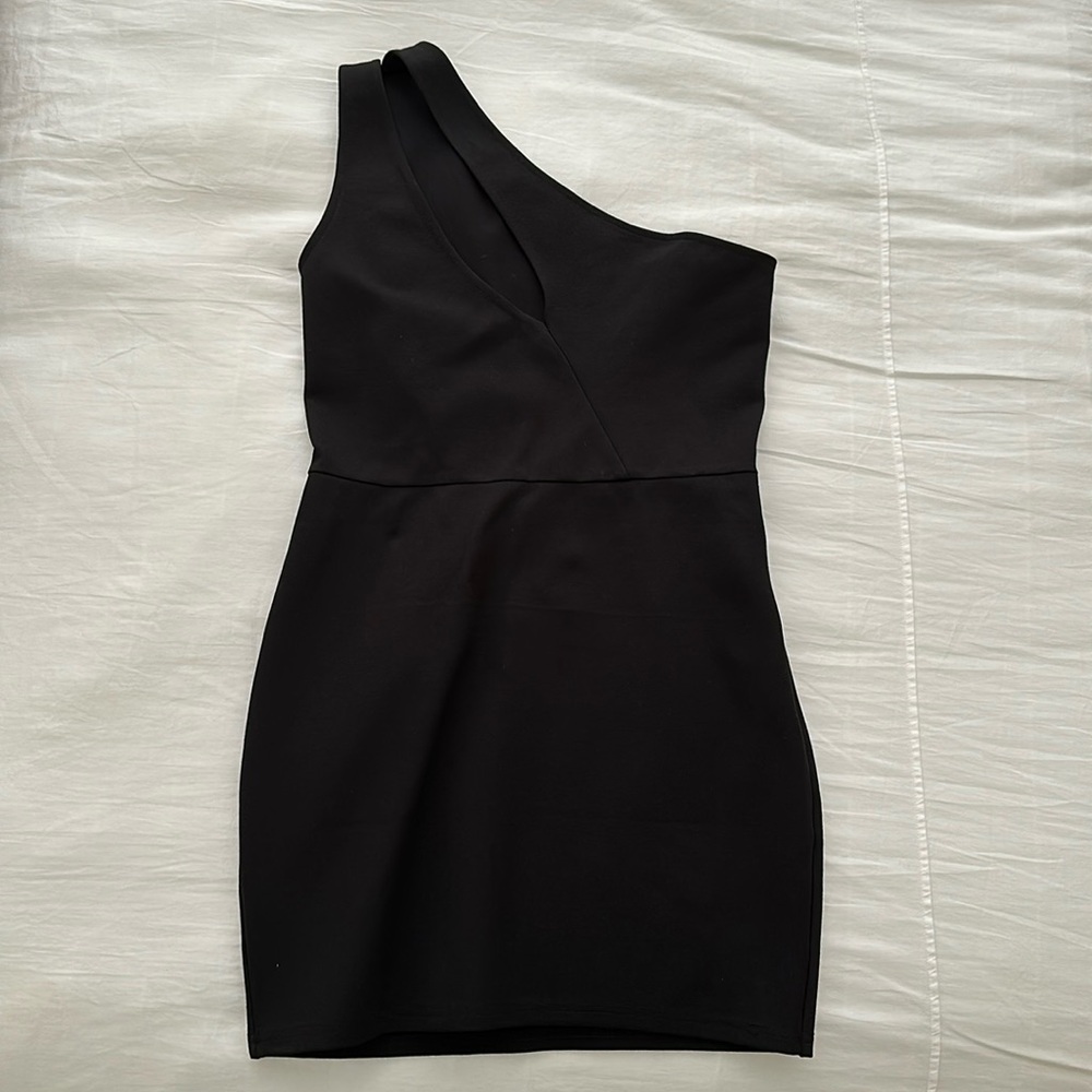 Revolve One Shoulder Mini Black Dress